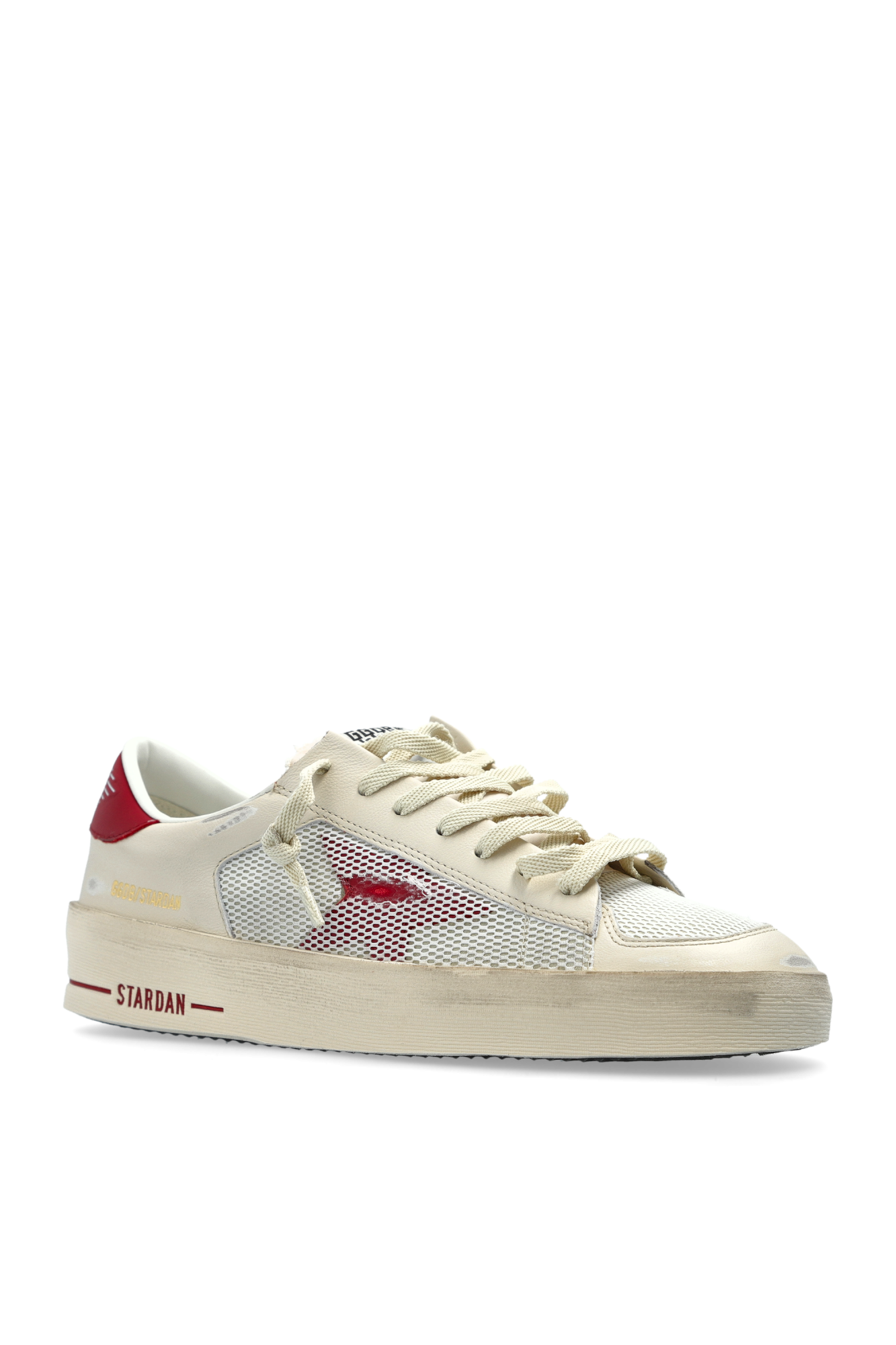 Golden ｜SNEAKERS (GMF00370 F004118 90179) Men's Super-Star with green suede star and yellow croc-print